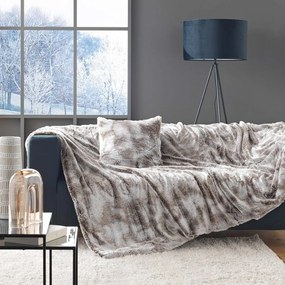 Coperta marrone in pelliccia finta 180x220 cm Antartic – douceur d'intérieur
