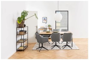 Libreria nera-color legno naturale effetto rovere 77x114 cm Seaford - Actona