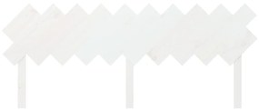 Testiera per letto bianca 196x3x80,5 cm legno massello di pino
