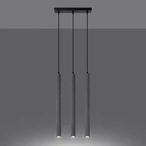 Sollux SL.1272 - Lampadario a sospensione con filo PASTELO 3xG9/8W/230V calcestruzzo