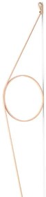 Flos Wirering Lampada da parete H.208 cm a luce indiretta con dimmer e cavo rosa/Anello rosa