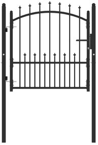 Cancello Per Recinzione Con Punte İn Acciaio 100x100 Cm Nero /