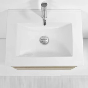 Mobile bagno sospeso 60 cm Duble rovere africa con lavabo e specchio