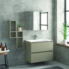 Kamalu - composizione mobile bagno sospeso 80cm: mobile, 2 pensili e specchio tod-80a