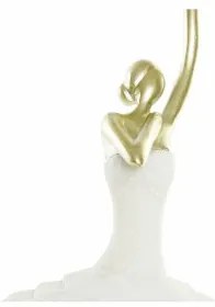 Statua Decorativa DKD Home Decor 13,5 x 12,5 x 40 cm Dorato Bianco Resina Ballerina Classica