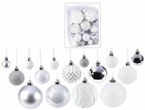 Set 50 Pz Palline di Natale in Plastica - Decoro Argento