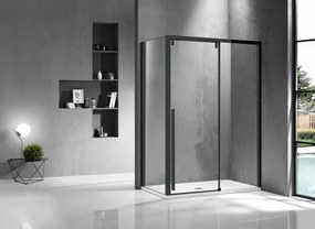 Cabina doccia 90x140 profilo nero anta scorrevole e lato fisso | KSA5000B - KAMALU