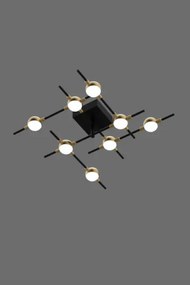 Lampadario a soffitto molecular mx18001067-8abg nero e oro