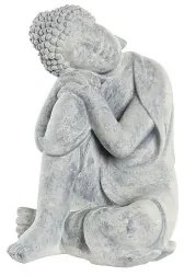 Statua Decorativa DKD Home Decor Grigio Grigio chiaro Buddha Orientale 18 x 14 x 23 cm