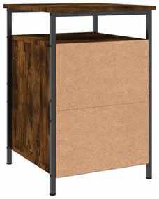 Comodini 2 pz Rovere Fumo 40x42x60 cm in Legno Multistrato