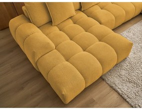 Divano angolare color senape allungabile e con contenitore (penisola a destra/a U) con rivestimento in ciniglia Everest – Bobochic Paris