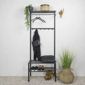 Set di mobili da ingresso nero in metallo 70x178x29 cm Ivar – Spinder Design