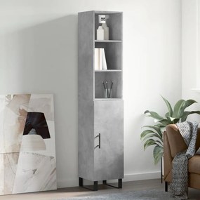 Credenza grigio cemento 34,5x34x180 cm in legno multistrato