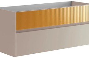 Mobile da bagno sotto lavabo Niwa beige laccato opaco L 119.5 x H 50 x P 45.5 cm 2 cassetti, lavabo non incluso