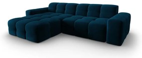 Divano angolare in velluto blu scuro (angolo sinistro) Kendal - Micadoni Home