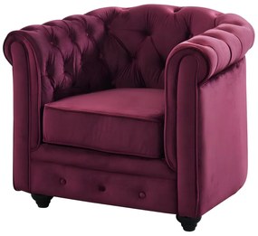 Poltrona CHESTERFIELD in velluto Porpora