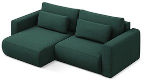 Divano angolare verde allungabile/con contenitore (con penisola a sinistra/con chaise lounge) Kapua – Makamii
