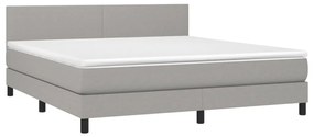 Giroletto a molle con materasso grigio chiaro160x200 cm tessuto