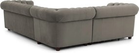 Divano angolare grigio allungabile (con penisola a sinistra/a L) con rivestimento in velluto York Blik – Ropez