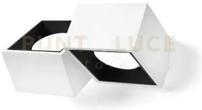 Nasso applique a parete 2 luci attacco gx53 biemissiva quadrata ner...