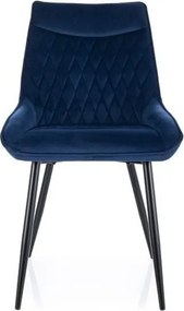 Sedia Agat in velluto blu navy Blu86/nero