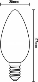 Lampadina LED a filamento C37 E14/6W/230V 4000K