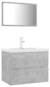 Set mobili da bagno grigio cemento in truciolato