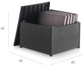 Tavolino da esterno grigio in rattan 56x56 cm - Juinsa