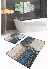 Tappetini da bagno grigio-blu in set di 2 pezzi 60x100 cm Optic - Mila Home