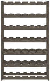 Portabottiglie per 42 bottiglie grigio legno massello di pino