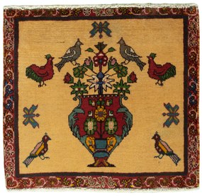 Shiraz Tappeto 60 x 50 Rosso (Iran) Annodato A Mano