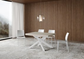 Tavolo Estensibile Volantis con Struttura Bianca P.90, 90x140/244 / Cashmere