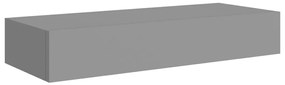 Scaffale con cassetti da parete grigio 60x23,5x10 cm in mdf