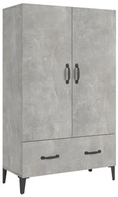 Credenza grigio cemento 70x31x115 cm in legno multistrato