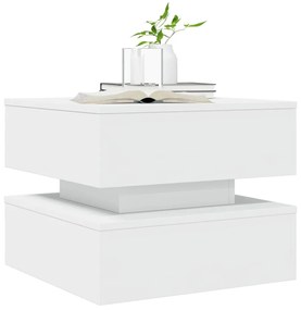 Tavolino da salotto con luci led bianco 50x50x40 cm