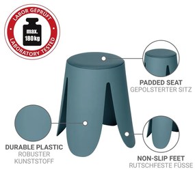 Sgabello color petrolio in plastica impilabile Comiso – Wenko