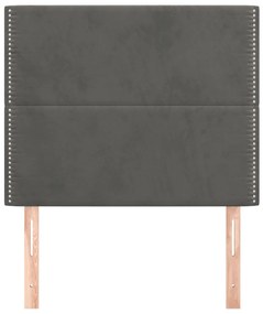 Testiere 2 pz grigio scuro 100x5x78/88 cm in velluto