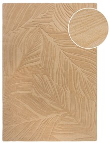 Tappeto in lana marrone chiaro 160x230 cm Lino Leaf - Flair Rugs
