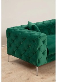 Divano in velluto verde scuro 237 cm Como - Artie