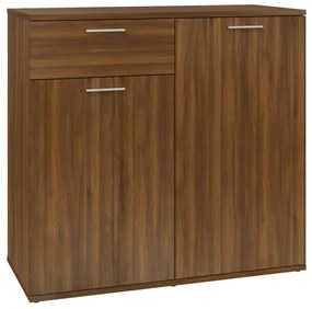 Credenza rovere marrone 80x36x75 cm in legno ingegnerizzato