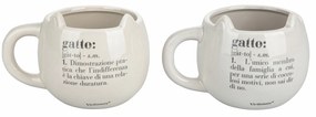 Set 2 tazze colazione con scritta gatto Victionary