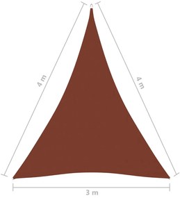 Parasole a Vela Oxford Triangolare 3x4x4 m Terracotta