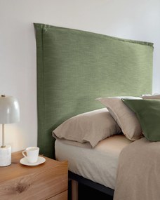 Kave Home - Testiera sfoderabile Tanit in lino verde per letto da 160 cm