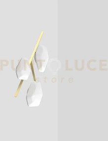 Modulor plafoniera applique 2 bianco satinato e ottone verniciato l...