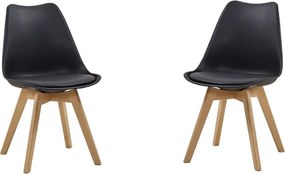 Set 2 sedie Kaira nere in stile scandinavo per cucina o sala
