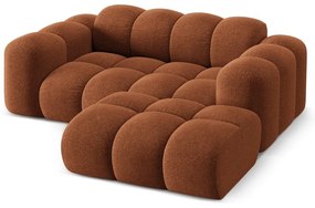 Divano angolare color terracotta (con penisola a destra/con chaise lounge) con rivestimento in ciniglia Treno – Cosmopolitan Design