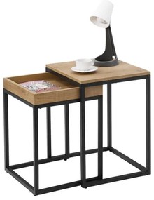 Set di 2 tavolini d'appoggio ELDUR marrone/nero