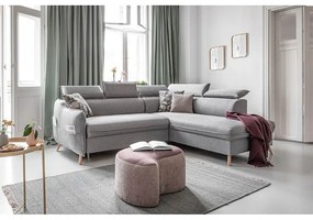 Divano letto angolare grigio chiaro (angolo destro) Sweet Harmony - Miuform