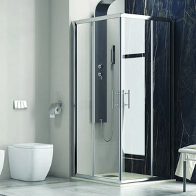 Cabina doccia 90x90 angolare 2 ante scorrevoli cristallo 6mm KF1000 - KAMALU