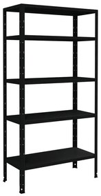 Scaffale in kit 5 ripiani Crosser L 90 x P 40 x H 180 cm nero opaco, portata per ripiano 80 kg
